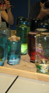 Jam jar snow globes made by Southampton YAC